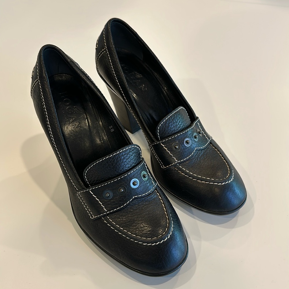 Hogan Heeled Leather Loafers